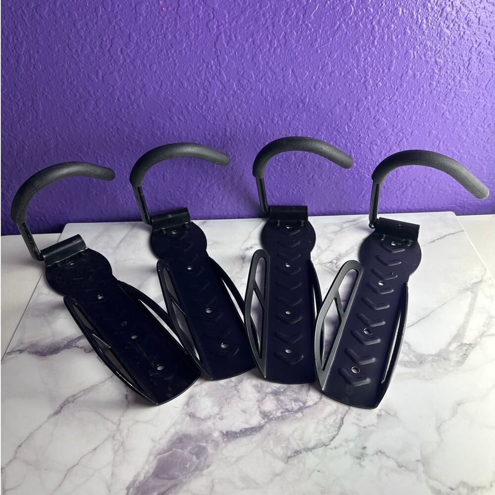 Bike Rack Wall Mount Vertical Hooks Set of 4 Storage Hanger Garage Shed Indoor